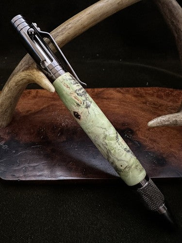 Hand Turned Bolt Action Precision Craft and Hobby Knife Made / Buckeye Burl
