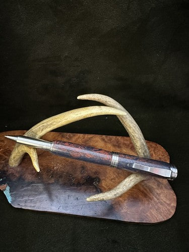 Hand Turned Desire Rollerball Pen Made/With High$ M3 Blue Bronze And Red Copper