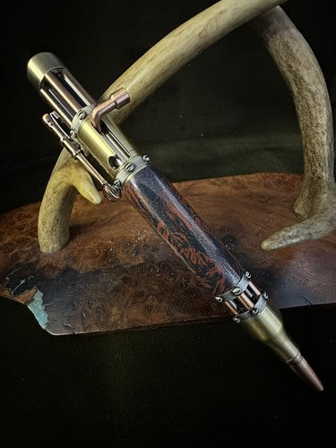 Handmade Bolt Action STEAMPUNK Pen Antique Brass And Copper W/M3 Copper & Bronze