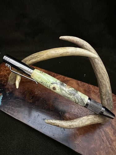 Hand Turned Bolt Action Precision Craft and Hobby Knife Made / Buckeye Burl