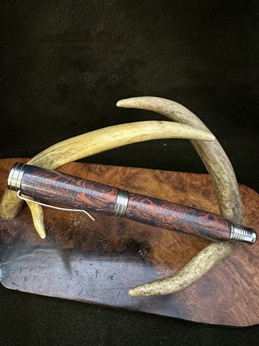 Hand Turned Desire Rollerball Pen Made/With High$ M3 Blue Bronze And Red Copper