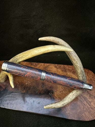 Hand Turned Desire Rollerball Pen Made/With High$ M3 Blue Bronze And Red Copper