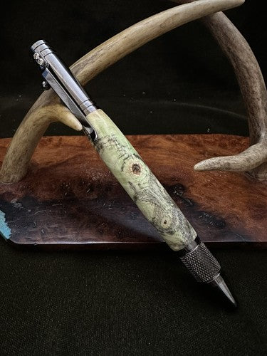 Hand Turned Bolt Action Precision Craft and Hobby Knife Made / Buckeye Burl