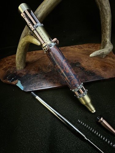 Handmade Bolt Action STEAMPUNK Pen Antique Brass And Copper W/M3 Copper & Bronze