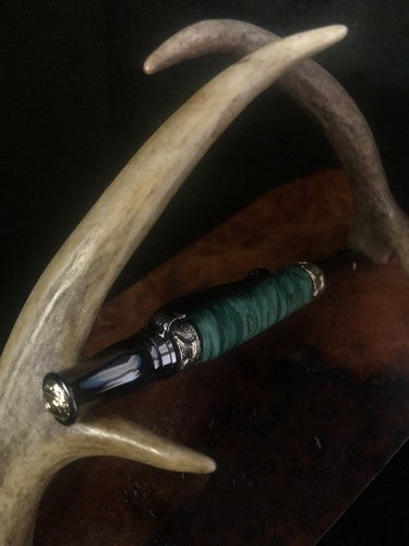 Handmade Stabilized Box Elder Burl Nouveau Sceptre Twist Pen Gun Metal Finish