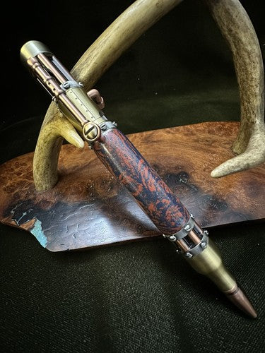 Handmade Bolt Action STEAMPUNK Pen Antique Brass And Copper W/M3 Copper & Bronze