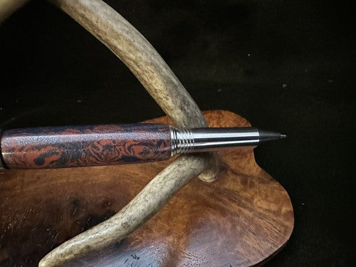 Hand Turned Desire Rollerball Pen Made/With High$ M3 Blue Bronze And Red Copper
