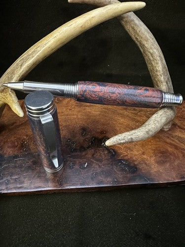 Hand Turned Desire Rollerball Pen Made/With High$ M3 Blue Bronze And Red Copper